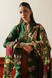 Cross Stitch Satin De Luxe Embroidered Satin Unstitched 3Pc Suit D-04 Green Oasis