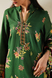 Cross Stitch Satin De Luxe Embroidered Satin Unstitched 3Pc Suit D-04 Green Oasis