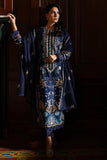 Cross Stitch Satin De Luxe Embroidered Satin Unstitched 3Pc Suit D-08 Celestial Navy