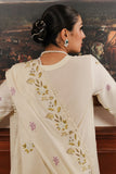 Cross Stitch Satin De Luxe Embroidered Satin Unstitched 3Pc Suit D-09 Ivory Garden