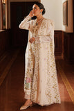 Cross Stitch Satin De Luxe Embroidered Satin Unstitched 3Pc Suit D-09 Ivory Garden