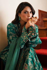Cross Stitch Satin De Luxe Embroidered Satin Unstitched 3Pc Suit D-10 Verdant Haven