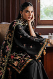 Cross Stitch Satin De Luxe Embroidered Satin Unstitched 3Pc Suit D-12 Raven Blossom