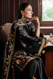 Cross Stitch Satin De Luxe Embroidered Satin Unstitched 3Pc Suit D-12 Raven Blossom