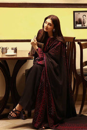 Cross Stitch Embroidered Khaddar Unstitched 3Pc Suit D-04 Garnet Grace