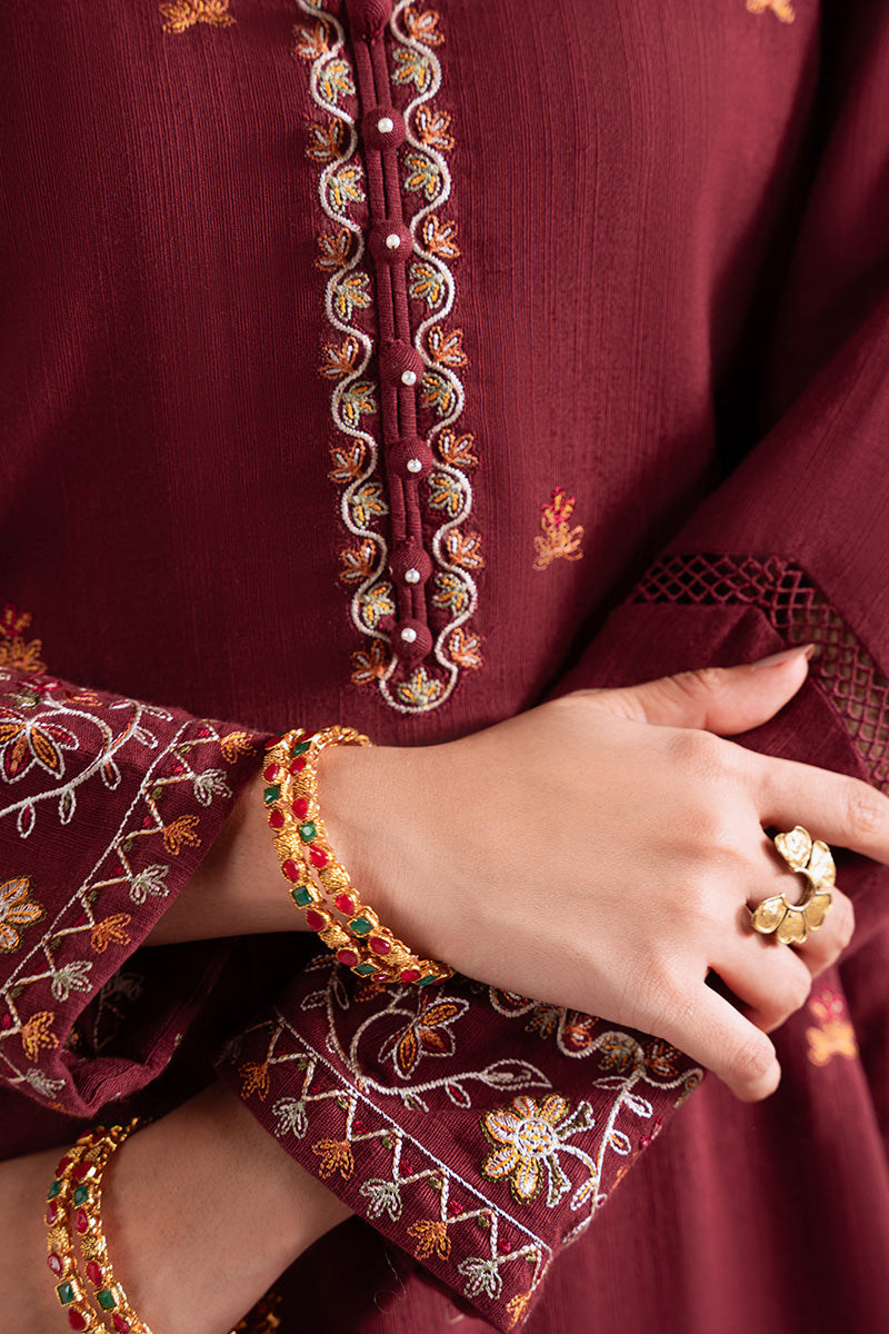 Cross Stitch Embroidered Khaddar Unstitched 3Pc Suit D-13 Woven Elegance