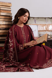 Cross Stitch Embroidered Khaddar Unstitched 3Pc Suit D-13 Woven Elegance