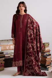 Cross Stitch Embroidered Khaddar Unstitched 3Pc Suit D-13 Woven Elegance