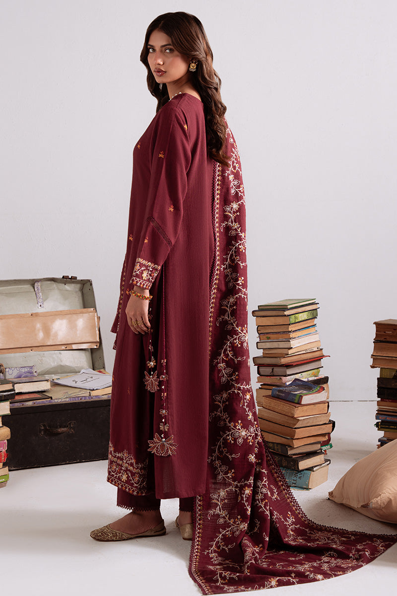 Cross Stitch Embroidered Khaddar Unstitched 3Pc Suit D-13 Woven Elegance