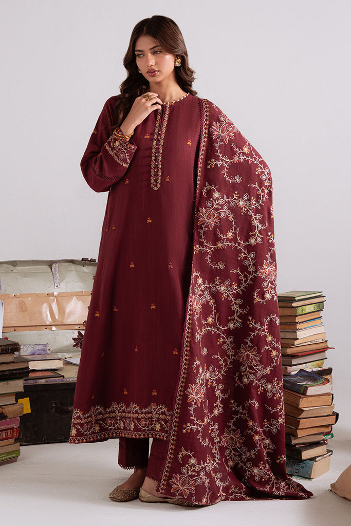 Cross Stitch Embroidered Khaddar Unstitched 3Pc Suit D-13 Woven Elegance