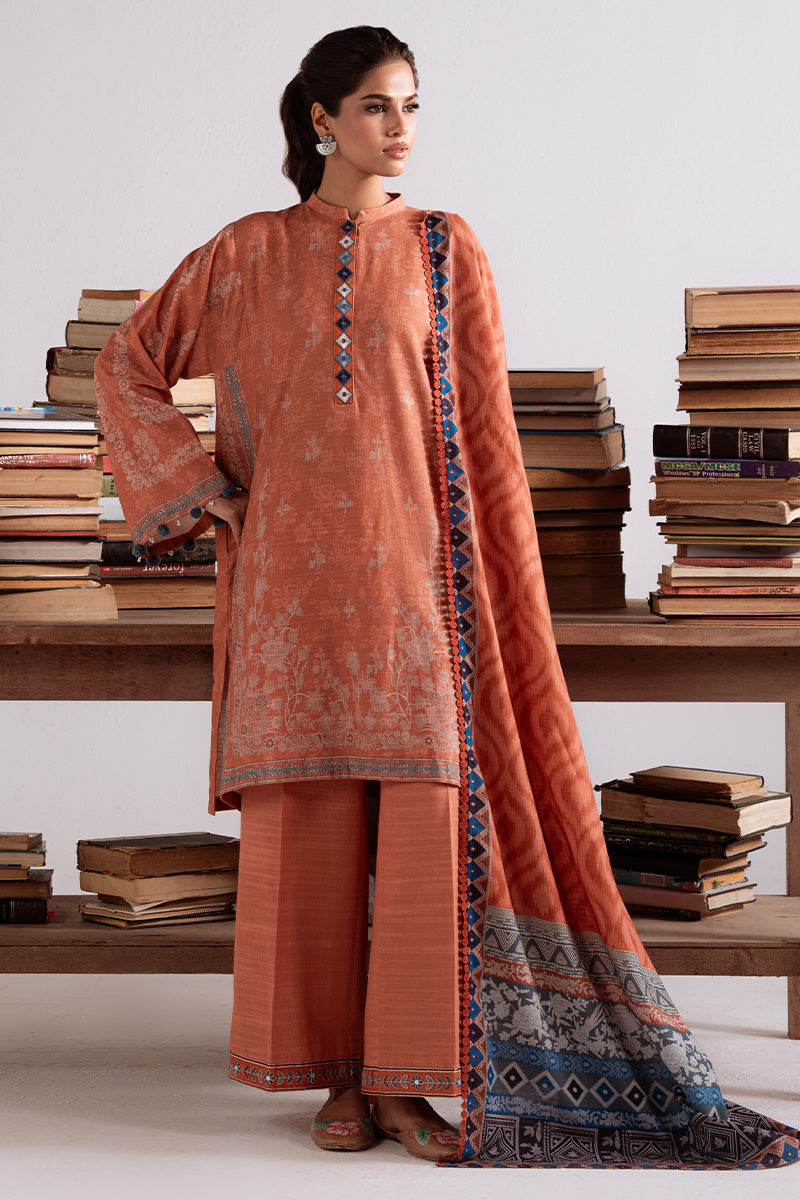 Cross Stitch Embroidered Khaddar Unstitched 3Pc Suit D-22 Amber Mirage