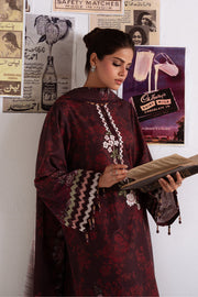 Cross Stitch Embroidered Khaddar Unstitched 3Pc Suit D-23 Floral Melody