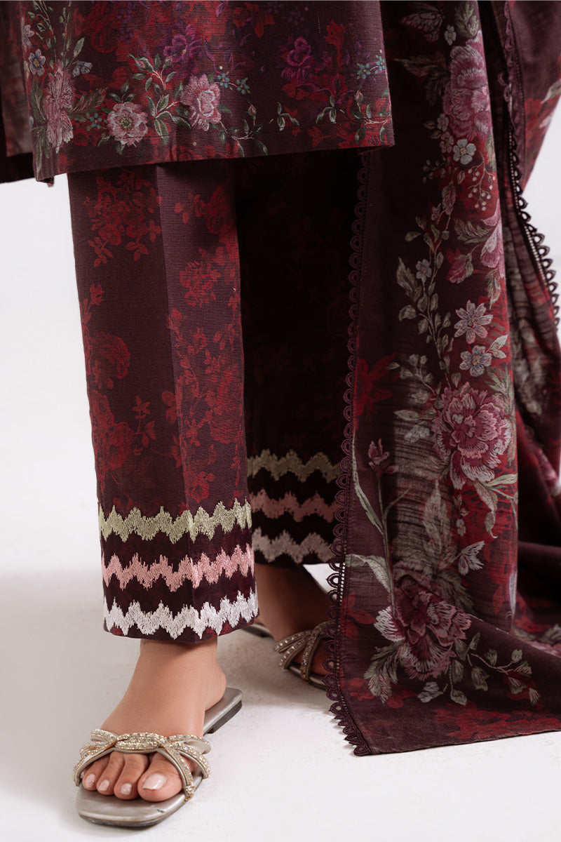 Cross Stitch Embroidered Khaddar Unstitched 3Pc Suit D-23 Floral Melody