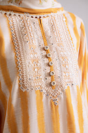 Cross Stitch Embroidered Khaddar Unstitched 3Pc Suit D-17 Ochre Bliss