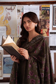 Cross Stitch Embroidered Khaddar Unstitched 3Pc Suit D-20 Olive Charm