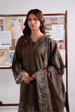 Cross Stitch Embroidered Khaddar Unstitched 3Pc Suit D-20 Olive Charm