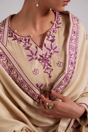 Cross Stitch Embroidered Linen Unstitched 3Pc Suit D-15 Fawn Radiance