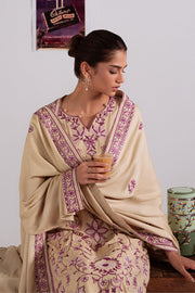 Cross Stitch Embroidered Linen Unstitched 3Pc Suit D-15 Fawn Radiance