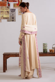 Cross Stitch Embroidered Linen Unstitched 3Pc Suit D-15 Fawn Radiance