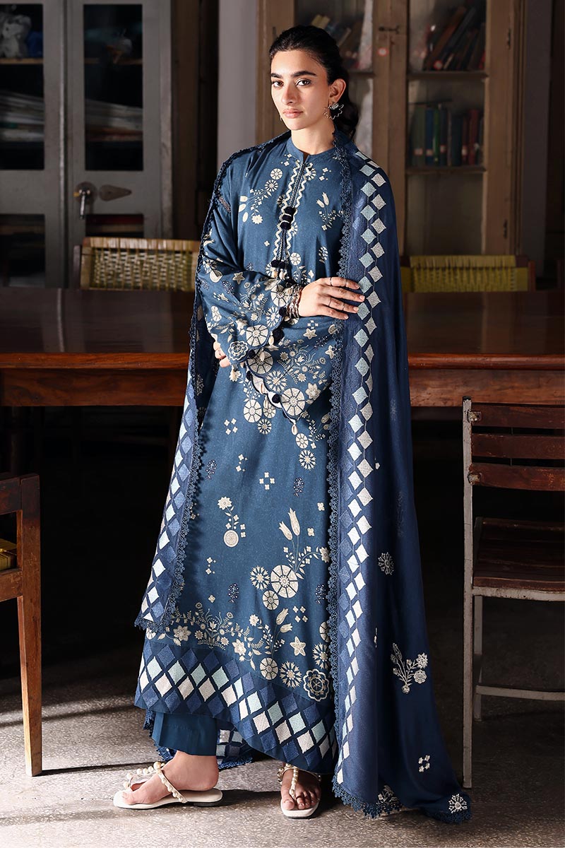 Cross Stitch Embroidered Linen Unstitched 3Pc Suit D-10 Dreamy Dune