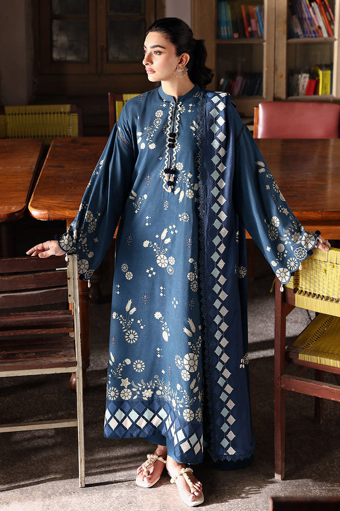 Cross Stitch Embroidered Linen Unstitched 3Pc Suit D-10 Dreamy Dune