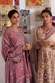 Cross Stitch Embroidered Marina Unstitched 3Pc Suit D-16 Petal Dust