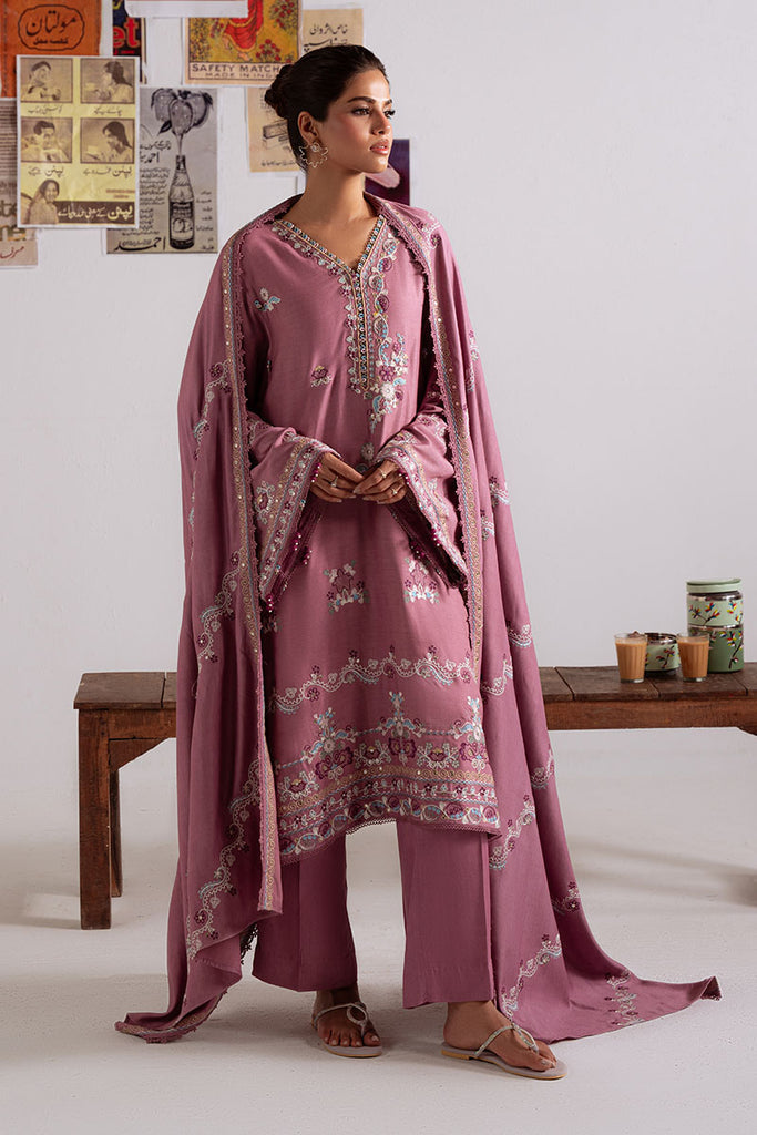 Cross Stitch Embroidered Marina Unstitched 3Pc Suit D-16 Petal Dust