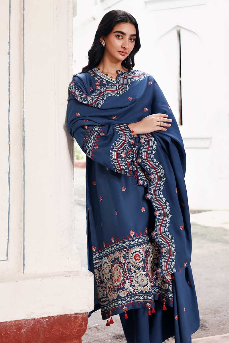 Cross Stitch Embroidered Marina Unstitched 3Pc Suit D-07 Moonlit Garden