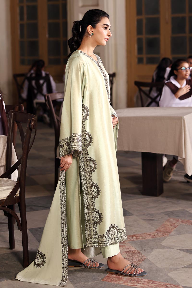 Cross Stitch Embroidered Marina Unstitched 3Pc Suit D-08 Basil Hues