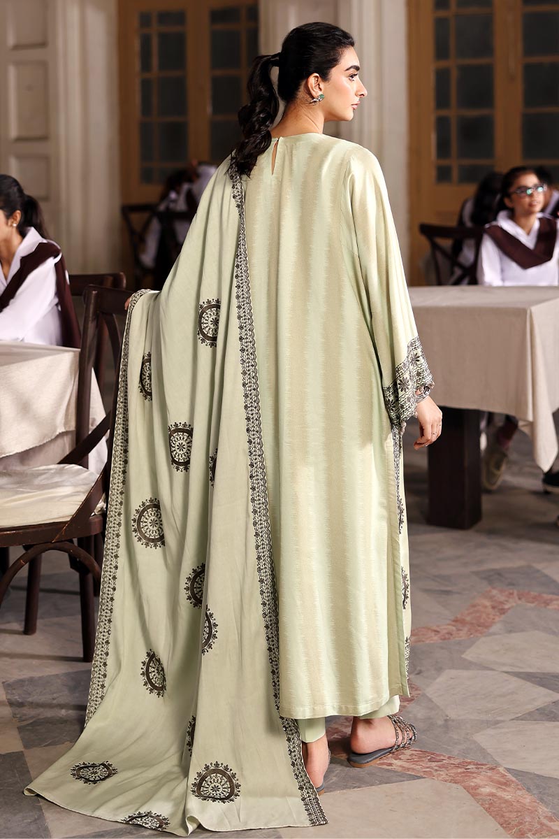 Cross Stitch Embroidered Marina Unstitched 3Pc Suit D-08 Basil Hues