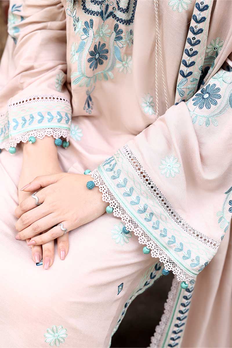 Cross Stitch Embroidered Marina Unstitched 3Pc Suit D-01 Subtle Maze