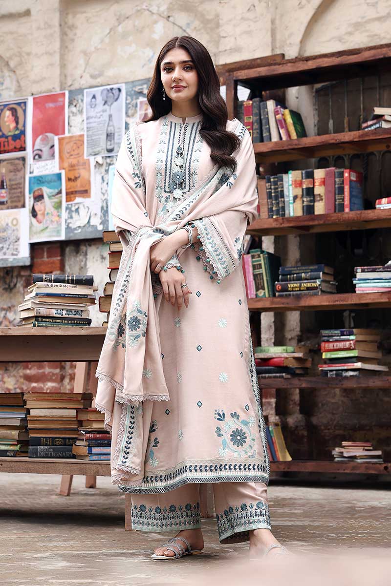 Cross Stitch Embroidered Marina Unstitched 3Pc Suit D-01 Subtle Maze