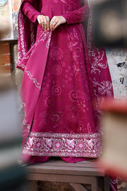 Cross Stitch Embroidered Marina Unstitched 3Pc Suit D-11 Fuchsia Thread