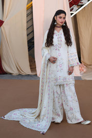 Cross Stitch Embroidered Khaddar Unstitched 3Pc Suit - ALABASTER BLOOM