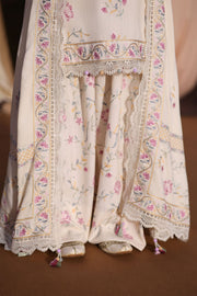 Cross Stitch Embroidered Khaddar Unstitched 3Pc Suit - ALABASTER BLOOM