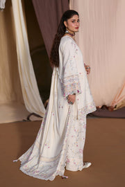 Cross Stitch Embroidered Khaddar Unstitched 3Pc Suit - ALABASTER BLOOM