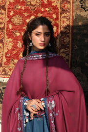Cross Stitch Embroidered Khaddar Unstitched 3Pc Suit - OCEAN REVERIE