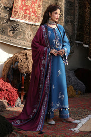 Cross Stitch Embroidered Khaddar Unstitched 3Pc Suit - OCEAN REVERIE