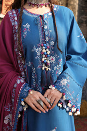 Cross Stitch Embroidered Khaddar Unstitched 3Pc Suit - OCEAN REVERIE