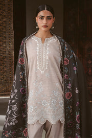 Cross Stitch Embroidered Khaddar Unstitched 3Pc Suit - PETAL HAZE