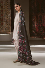 Cross Stitch Embroidered Khaddar Unstitched 3Pc Suit - PETAL HAZE