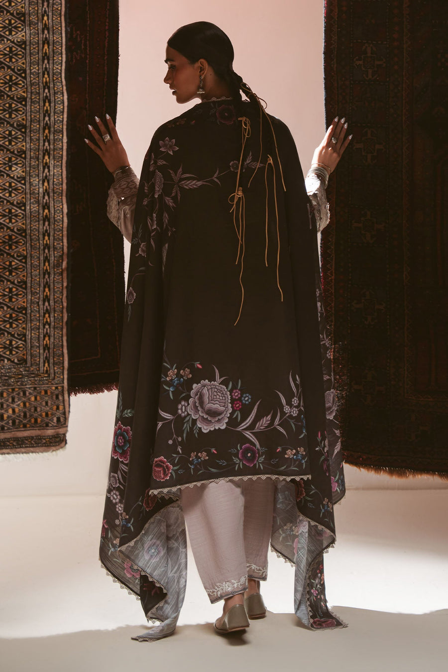 Cross Stitch Embroidered Khaddar Unstitched 3Pc Suit - PETAL HAZE