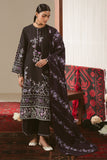 Cross Stitch Embroidered Khaddar Unstitched 3Pc Suit - SABLE FLORET