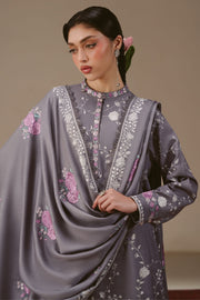 Cross Stitch Embroidered Linen Unstitched 3Pc Suit - VIOLET HAZE