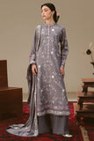 Cross Stitch Embroidered Linen Unstitched 3Pc Suit - VIOLET HAZE