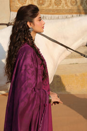 Cross Stitch Embroidered Linen Unstitched 3Pc Suit - VELVET FUCHSIA