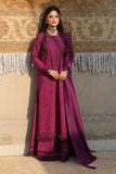 Cross Stitch Embroidered Linen Unstitched 3Pc Suit - VELVET FUCHSIA