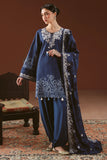 Cross Stitch Embroidered Linen Unstitched 3Pc Suit - MISTED TEAL