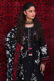 Cross Stitch Embroidered Marina Unstitched 3Pc Suit - RAVEN ORCHID