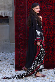 Cross Stitch Embroidered Marina Unstitched 3Pc Suit - RAVEN ORCHID